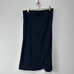 Eileen Fisher Black Viscose Jersey Faux Wrap Maxi Skirt